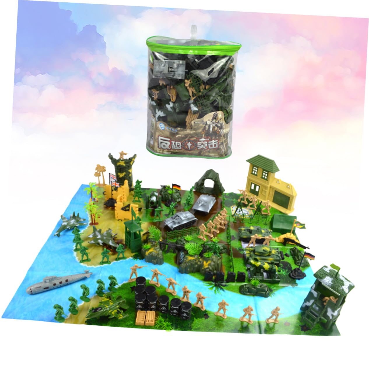 Uonlytech 130 Piezas Modelos Militares para Simulación Mesa Juguetes Duraderos para Incluye Soldados y Tanques para Juego Educativo y Recreativo