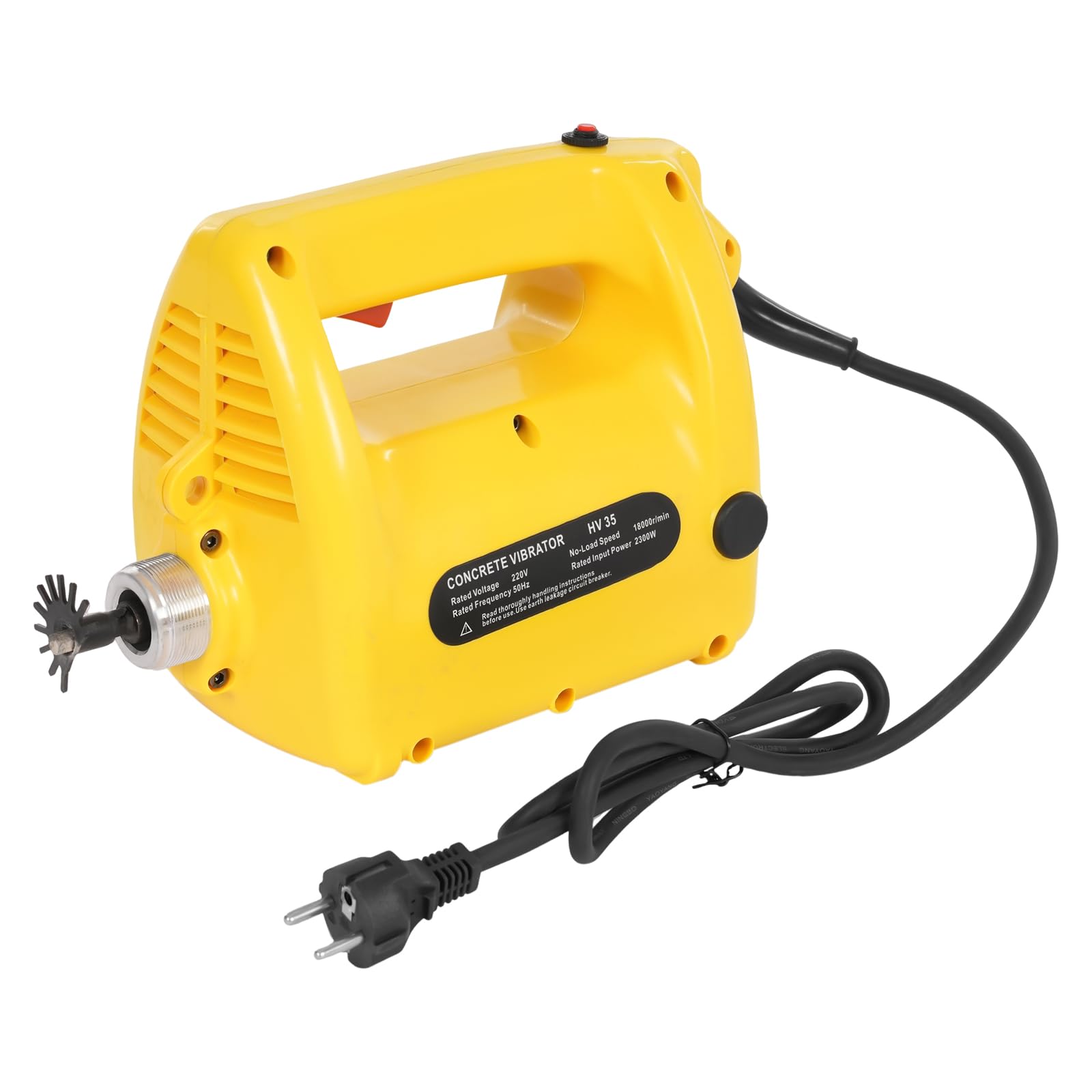 vibratore per calcestruzzo, 2300 W, 18000 giri/min, vibratore per calcestruzzo, strumento professionale per la costruzione di tunnel, ponti, strade, grattacieli e porti