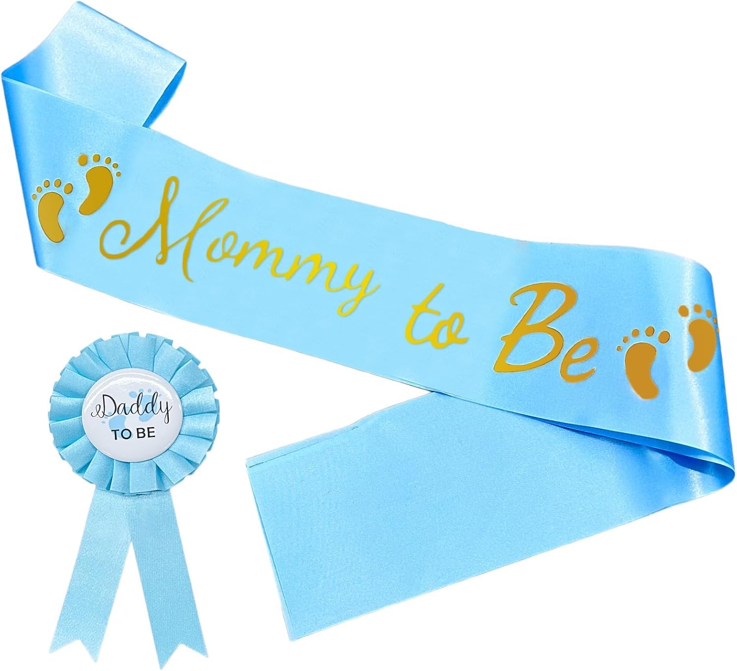 We Can Bearly Wait Baby Shower Decorations Mom to Be Sash Dad to Be Set, Blue Teddy Bear Mommy to Be Sash Baby Shower Gift for Parents to Be