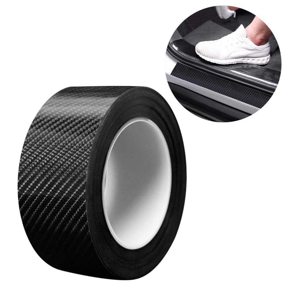 Pellicola Adesiva Carbonio 5cm x10m Pellicola Adesiva per Auto Fibra di Carbonio Adesiva per portiera auto, protezione bordi auto, protezione per paraurti anteriore e posteriore