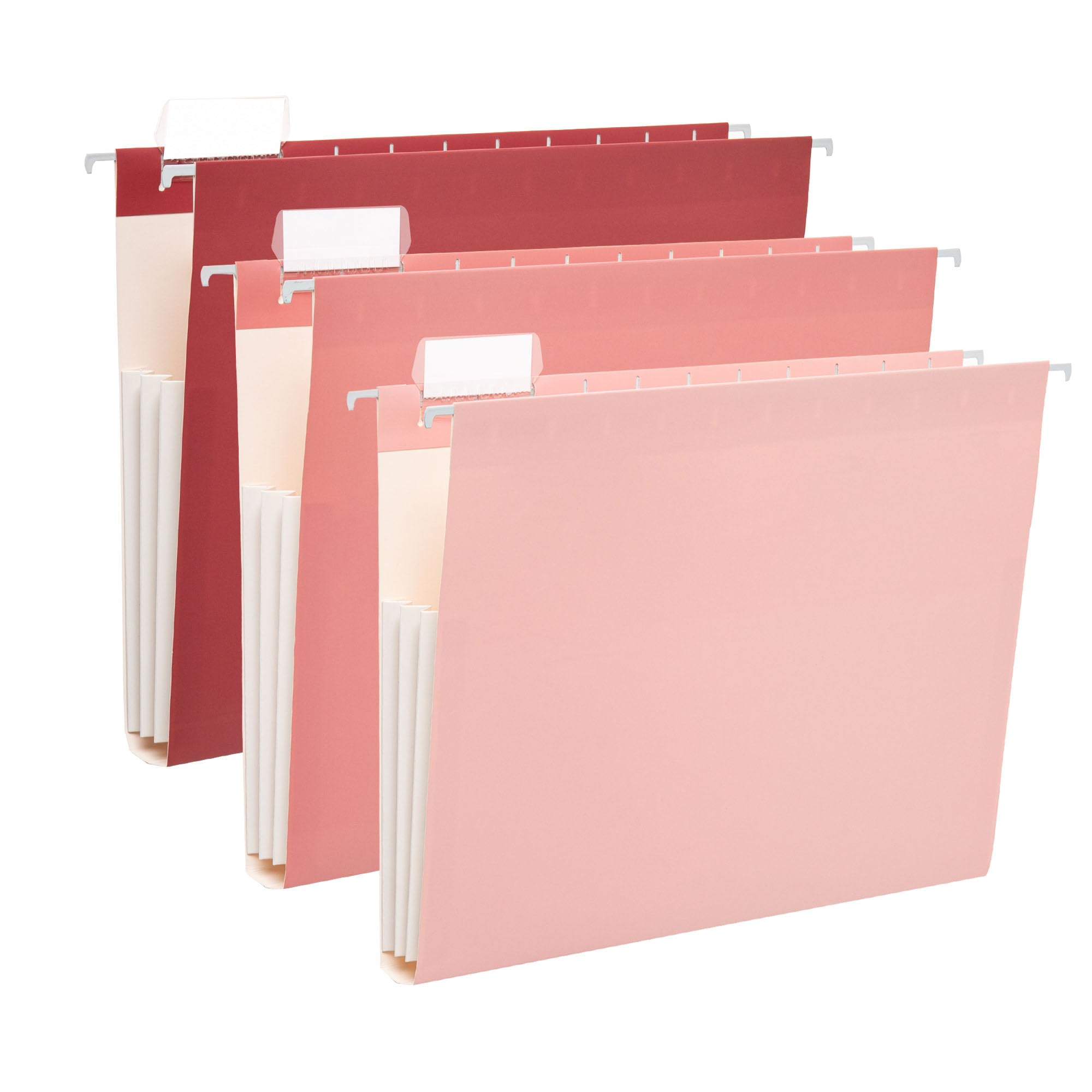 Beramon 6 Pack Extra Capacity Hanging File Folders Letter Size, Reinforced Expandable Folders with 1/5-Cut Tabs for Filing Cabinets, Durable Office &