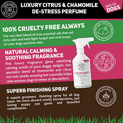 C&G Pets | De stress Perfume Dog Spray 250ml | Dog Perfume | Dog Cologne For Calming Nervous and Anxious Puppy | Citrus Chamomile Essential Oils - Image 4