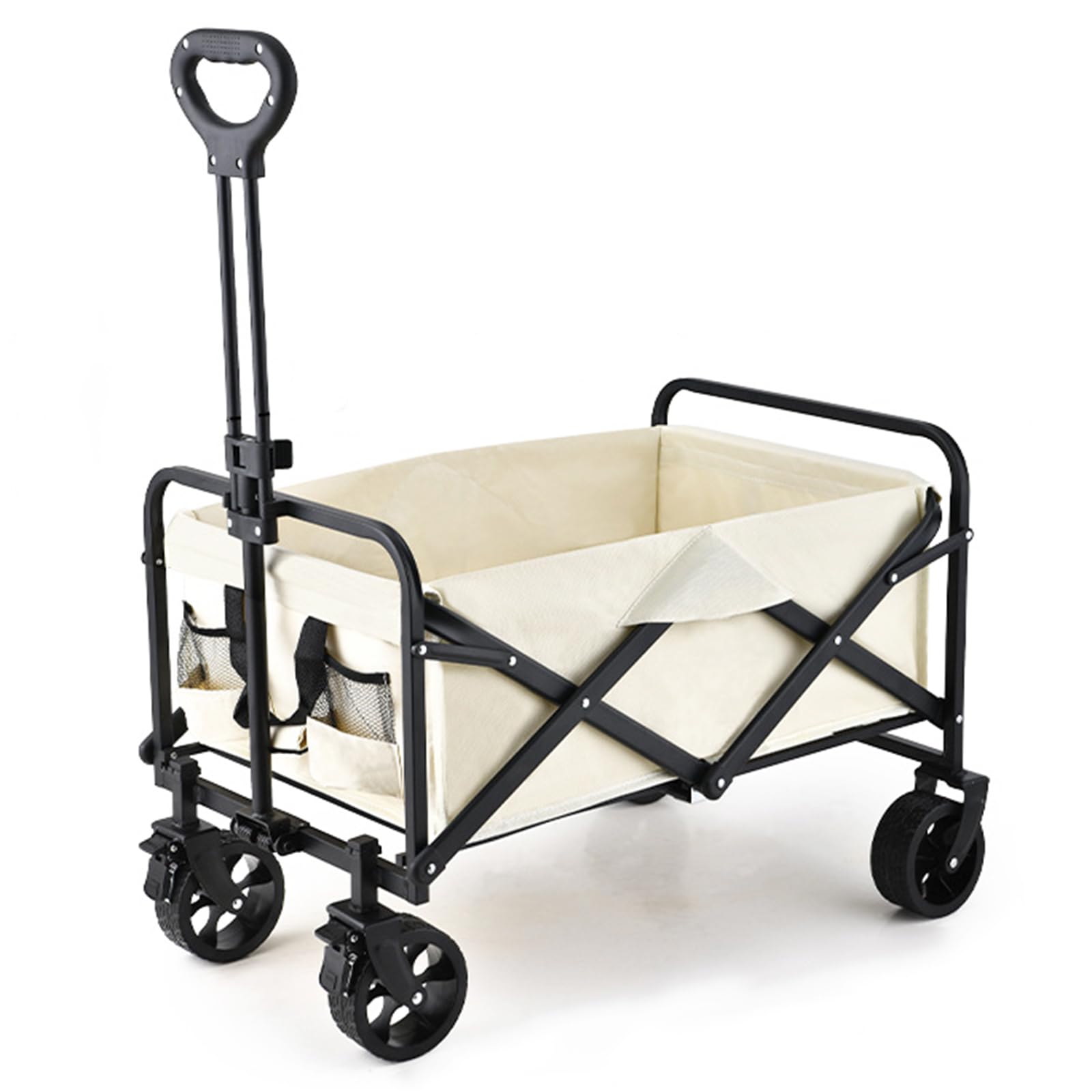 TAME Collapsible Foldable Wagon,Beach Cart Large Capacity,Heavy Duty Folding Wagon Portable,Collapsible Wagon for Sports,Shopping,Camping