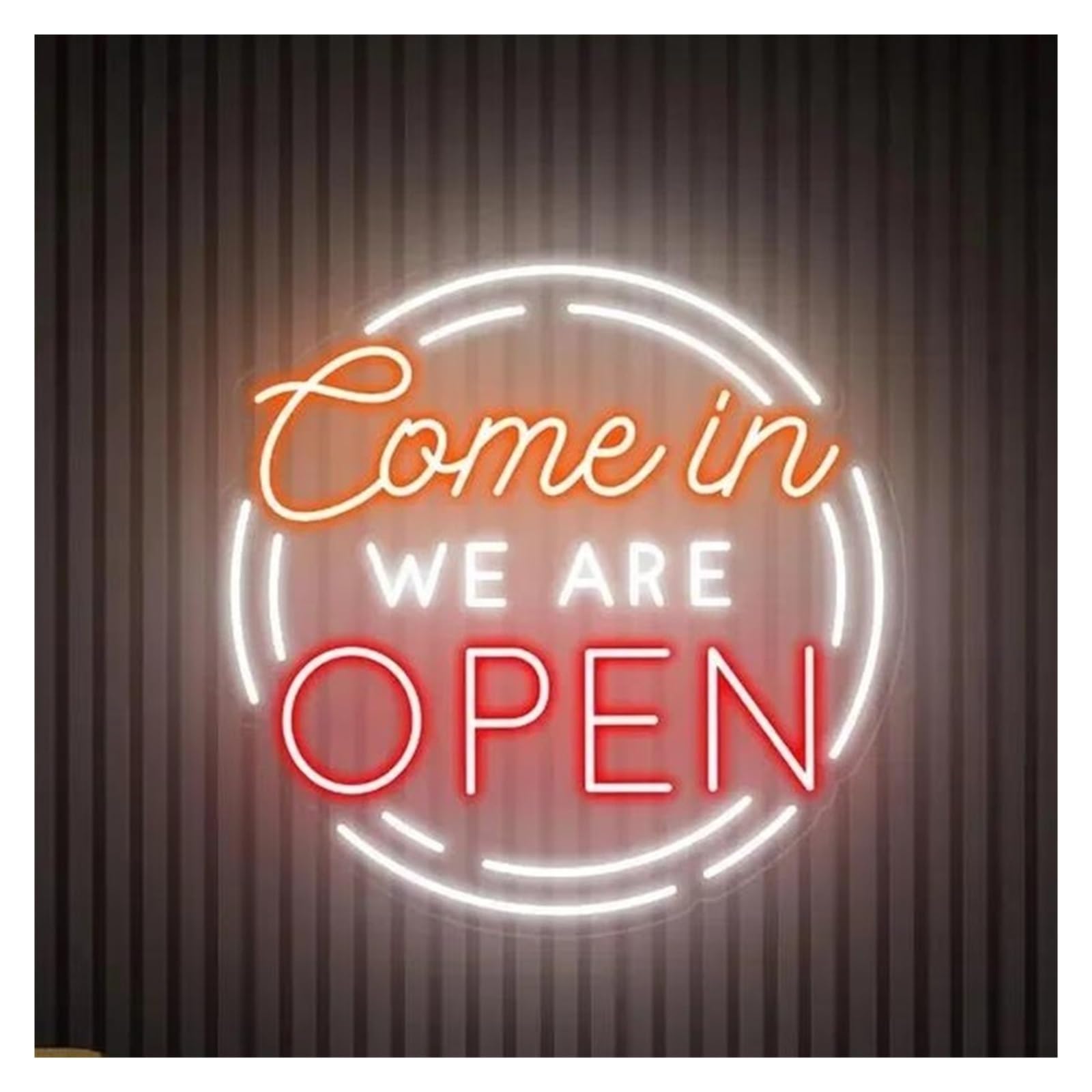 Shouxi G Sign Lamp Neon Light Come In We Are Open Business Bar Store Clubs Cafes Window Display Decor Welcome Sign 50Cm