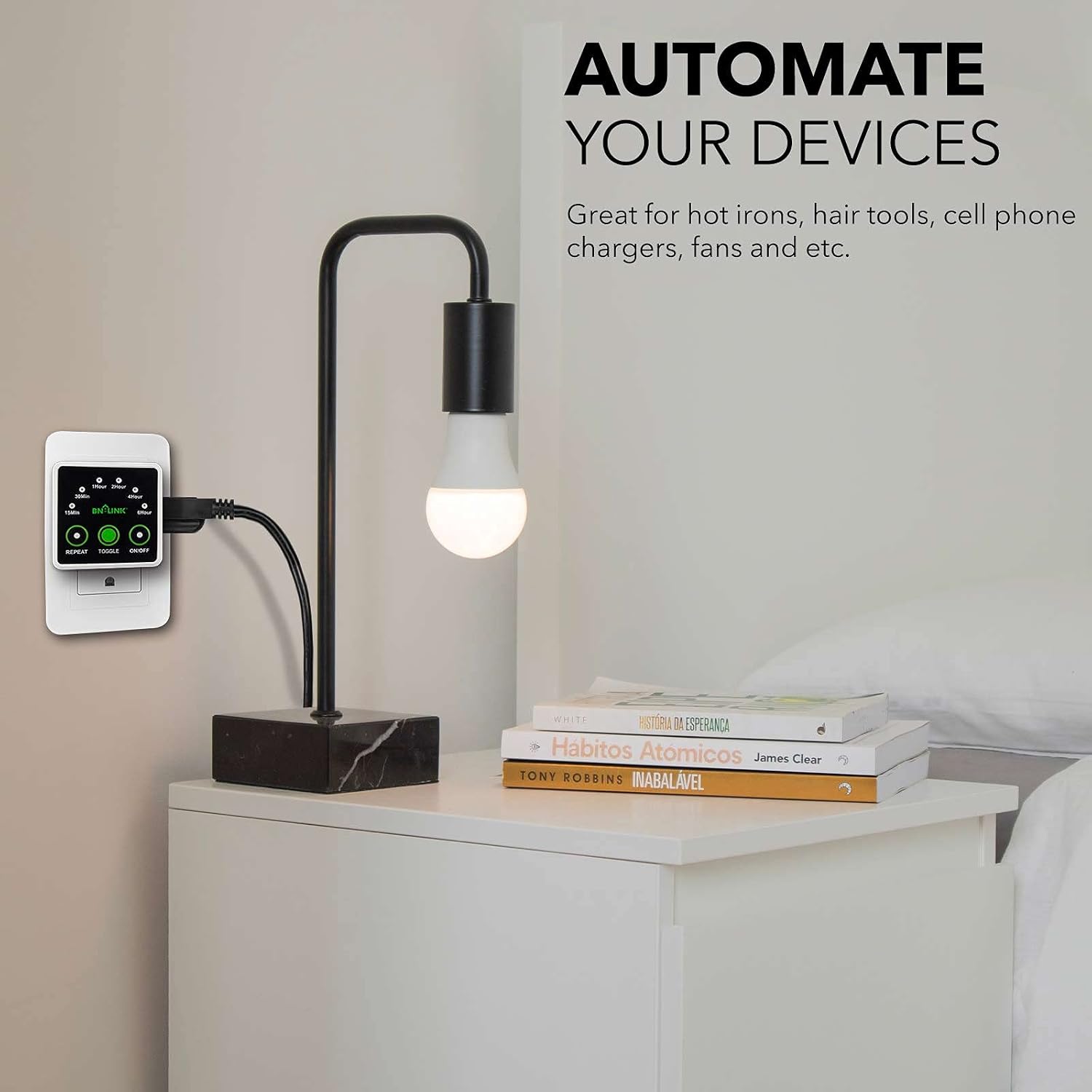 BN-LINK Smart Digital Countdown Timer, Repeat Cycle Timer with 3-Prong Grounded Outlet for Lamps, Light and Home Appliances, 15A/1875W ½ HP