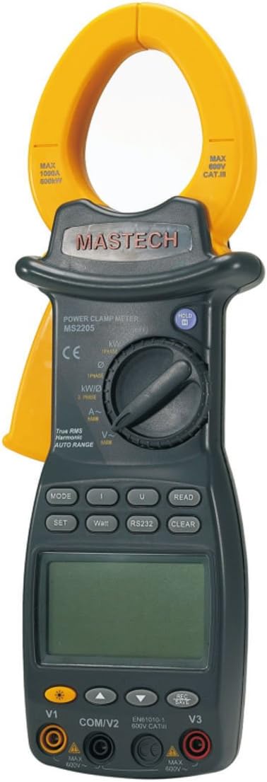 MASTECH MS2205 Digital Power Clamp Meter Three Phase Harmonic Tester with RS232 Interface