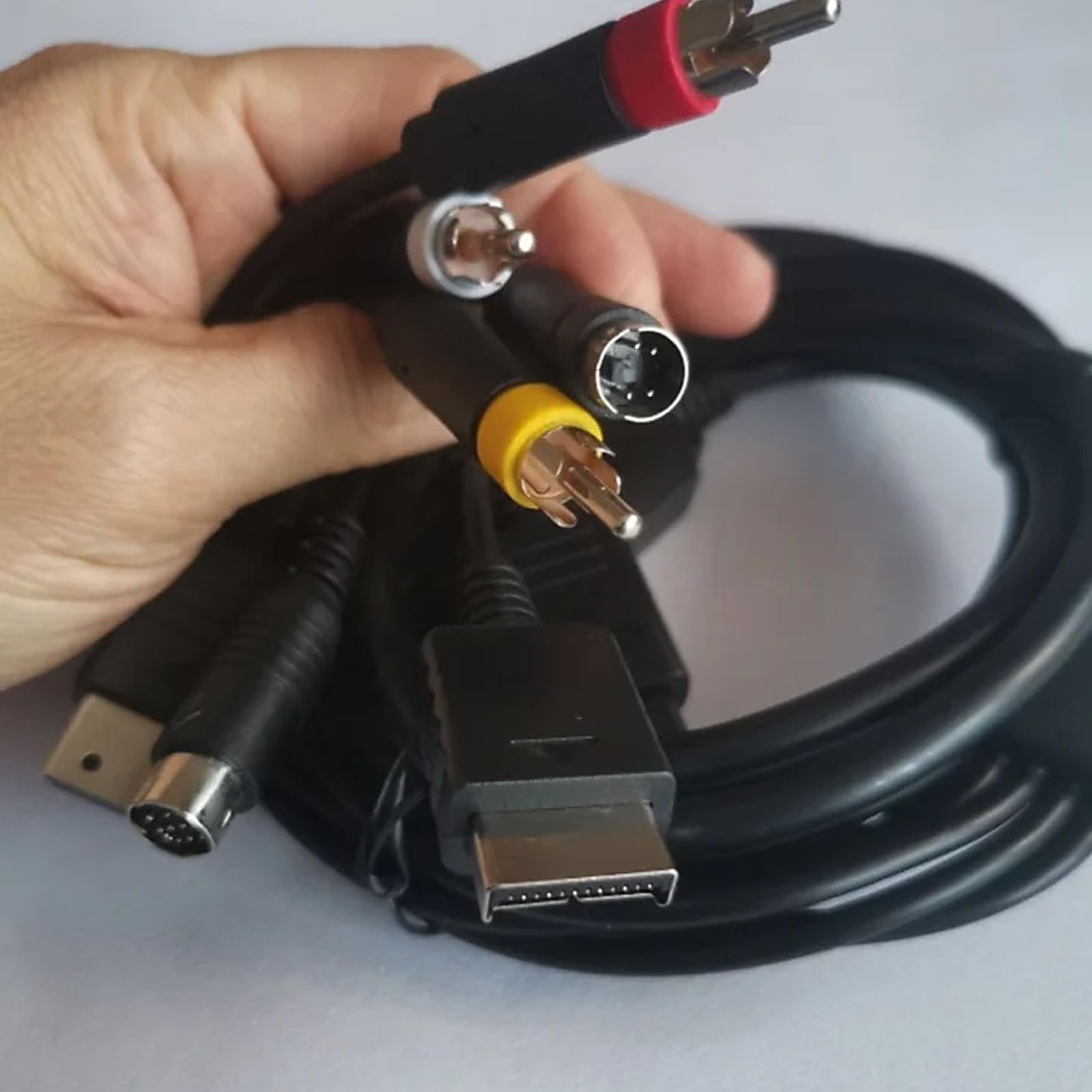 Câble vidéo S multi-en 1 N64 DC128 - Transfert stable pour console de jeu rétro - 1,80 m de long - Cordon AV multi-plateforme
