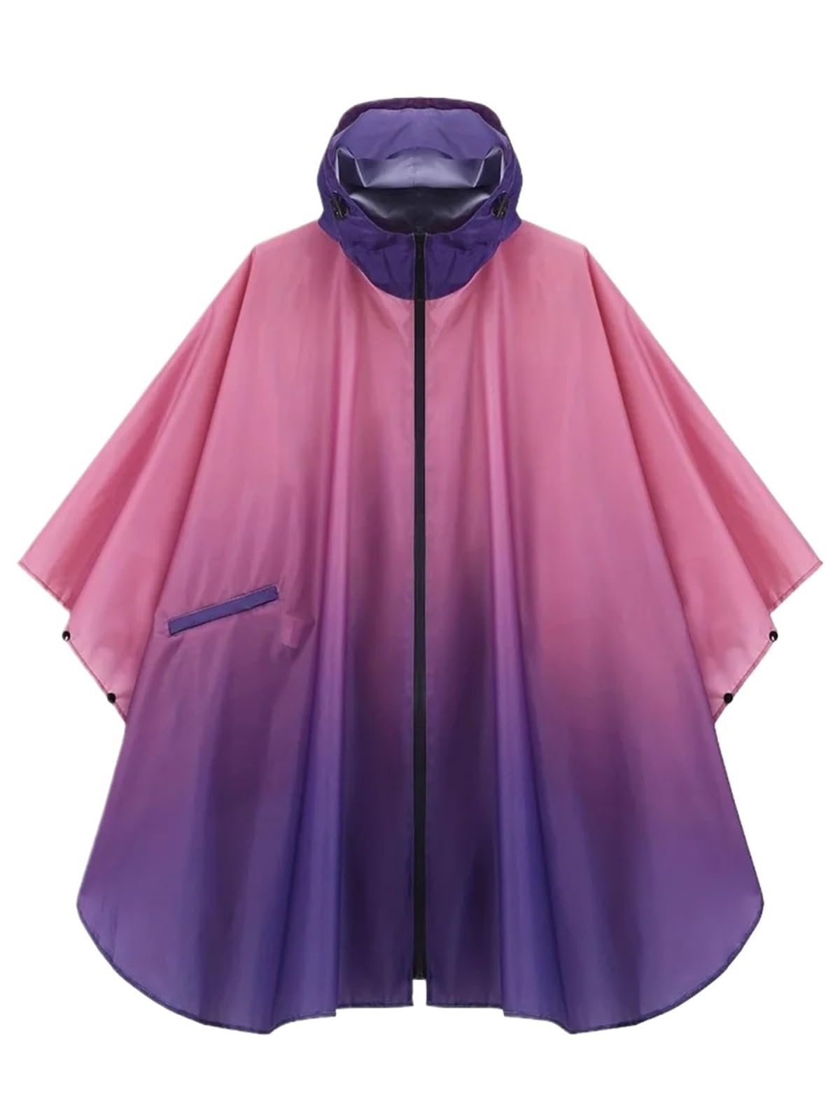 Poncho Pluie Poncho de pluie for moto, vêtement léger et imperméable à capuche en polyester for l'équitation, la randonnée, le camping les adultes(Pink)