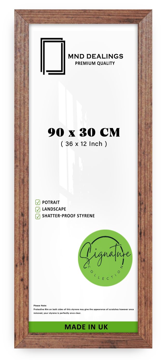 MND Dealings | MDF Picture Frame (90 x 30 CM) Ideal for Art Gallery, Home & Office Wall Décor, Vertical & Horizontal Display, Sleek MDF Wood Texture [ Rustic ] — image 1