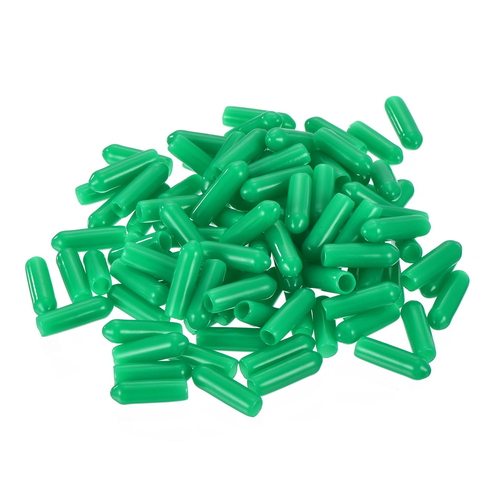 uxcell 100pcs Rubber End Caps 4.5mm ID Vinyl Cap Cover Screw Protectors Dark Green