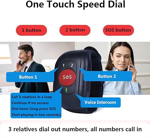 Miniatura 2 de Doodran Reloj inteligente para personas mayores 4G, reloj de seguimiento de fitness, pulsera inteligente Sos, detección de caídas, detector de