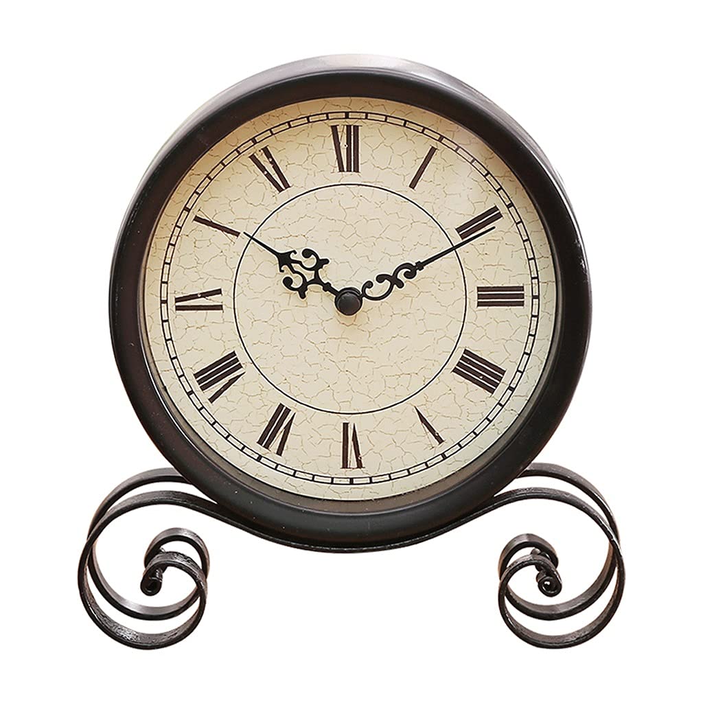 Reloj de mesa de metal vintage JFDBGU el regalo ideal de estilo europeo para salones