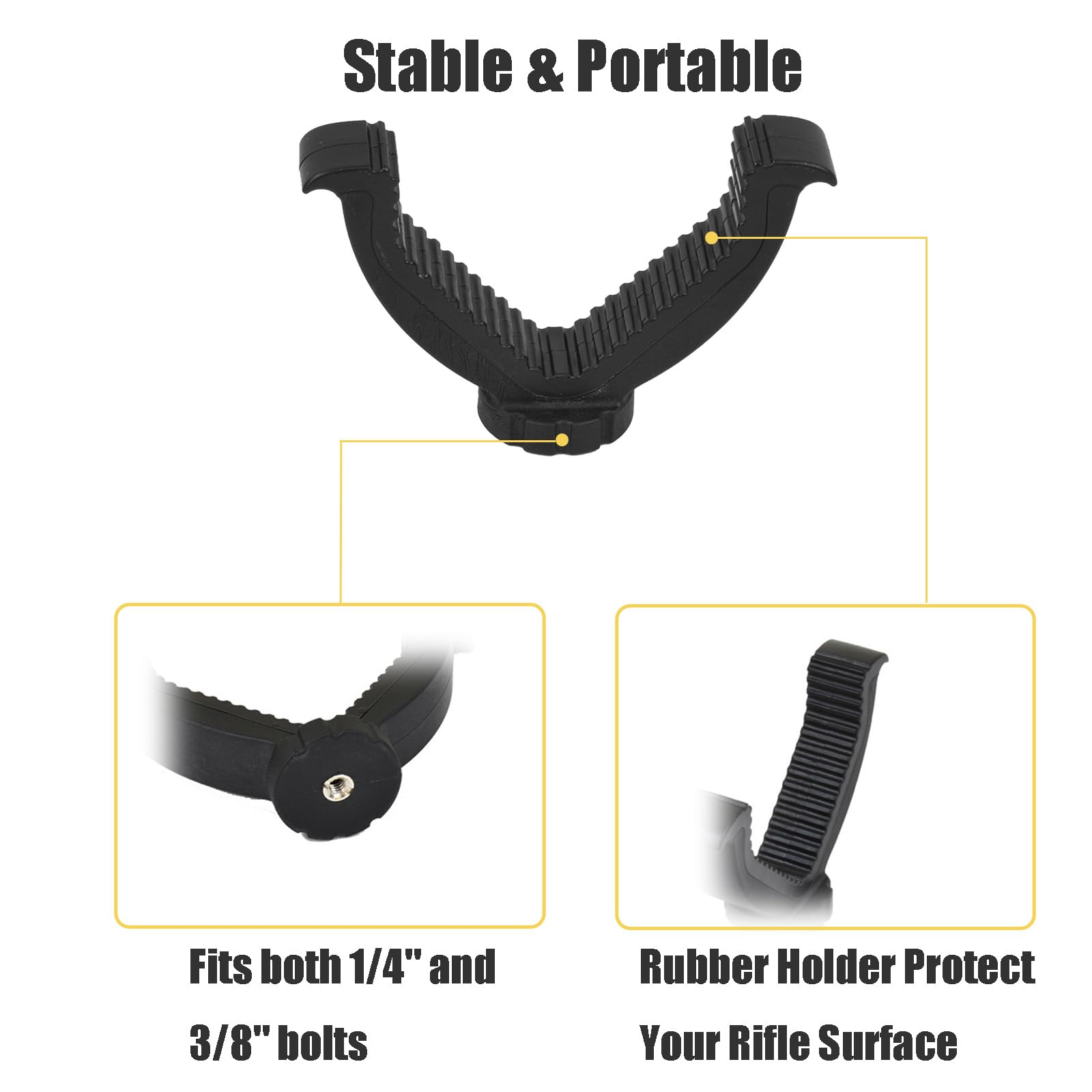 Vikolim V Yoke Holder Shooting Rest, Shooting Tripod Rifle Rest, Portable V Yoke Rest, Mount Tripod for Rifle, Durability Shooting V Yoke Head for Outdoors Activities, Black