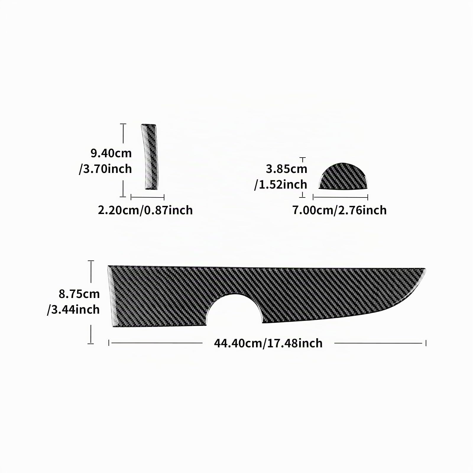 KUNGKIC Per Fiat 500 2011-2023 Abarth 595 2016-2023 Auto Passeggero Guanto Scomparto Trim Sticker Storage Box Cover Trim Fibra di carbonio Accessori Interni Regalo (Nero)