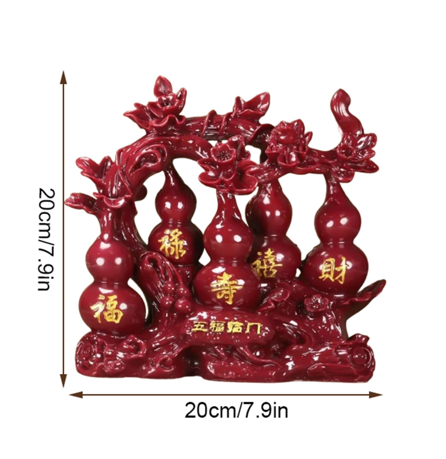 Cinabro Cinque Benedizioni Zucca Ornamento Feng Shui Figurine Decor