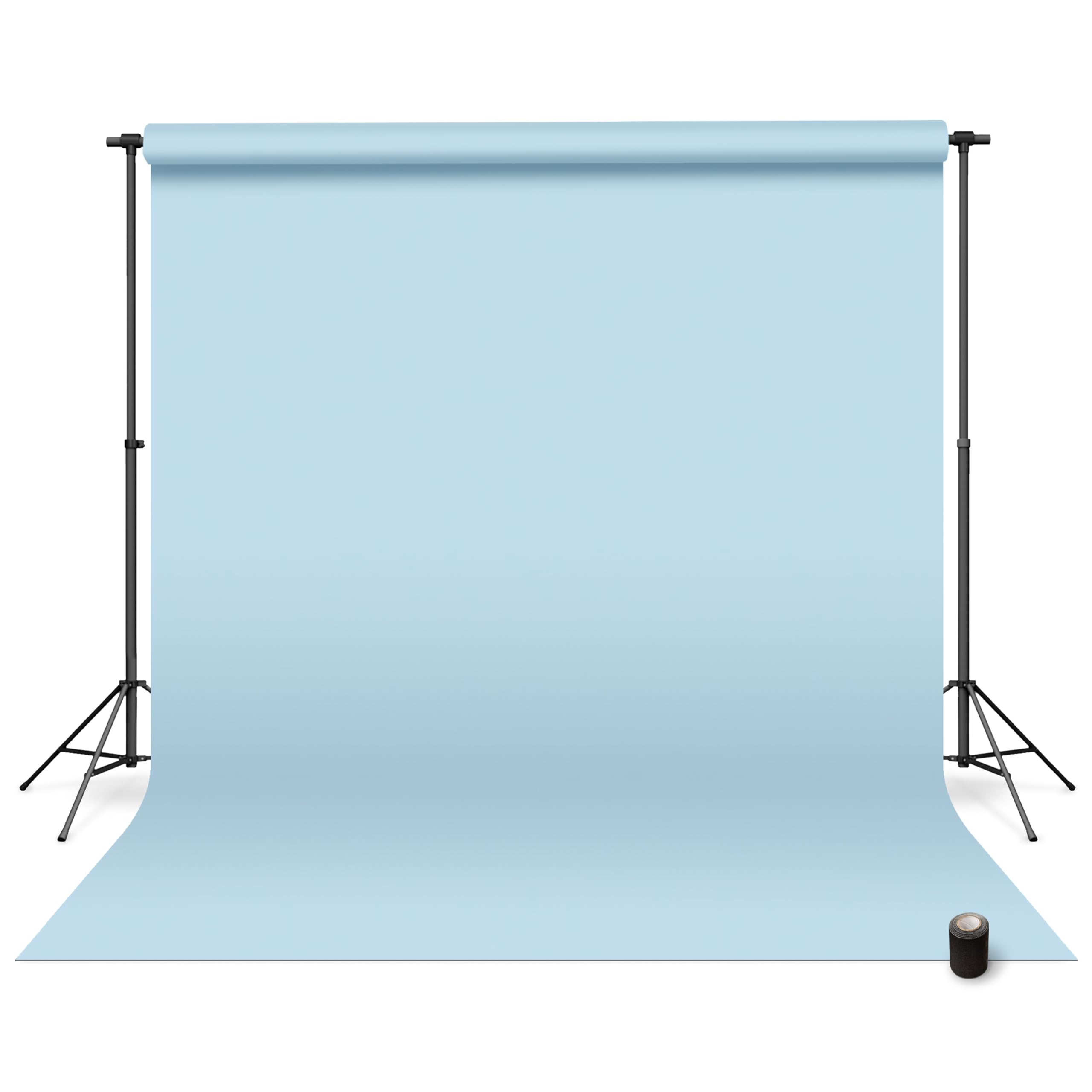Photo 1 of *** MINOR DAMAGE***Denny Manufacturing - Seamless Paper Backdrop for Photography, Baby Blue Seamless Paper Roll - Light Blue (107 in x 36 ft) Includes Free Roll Black Gaffer Tape (2 in x 13 ft)