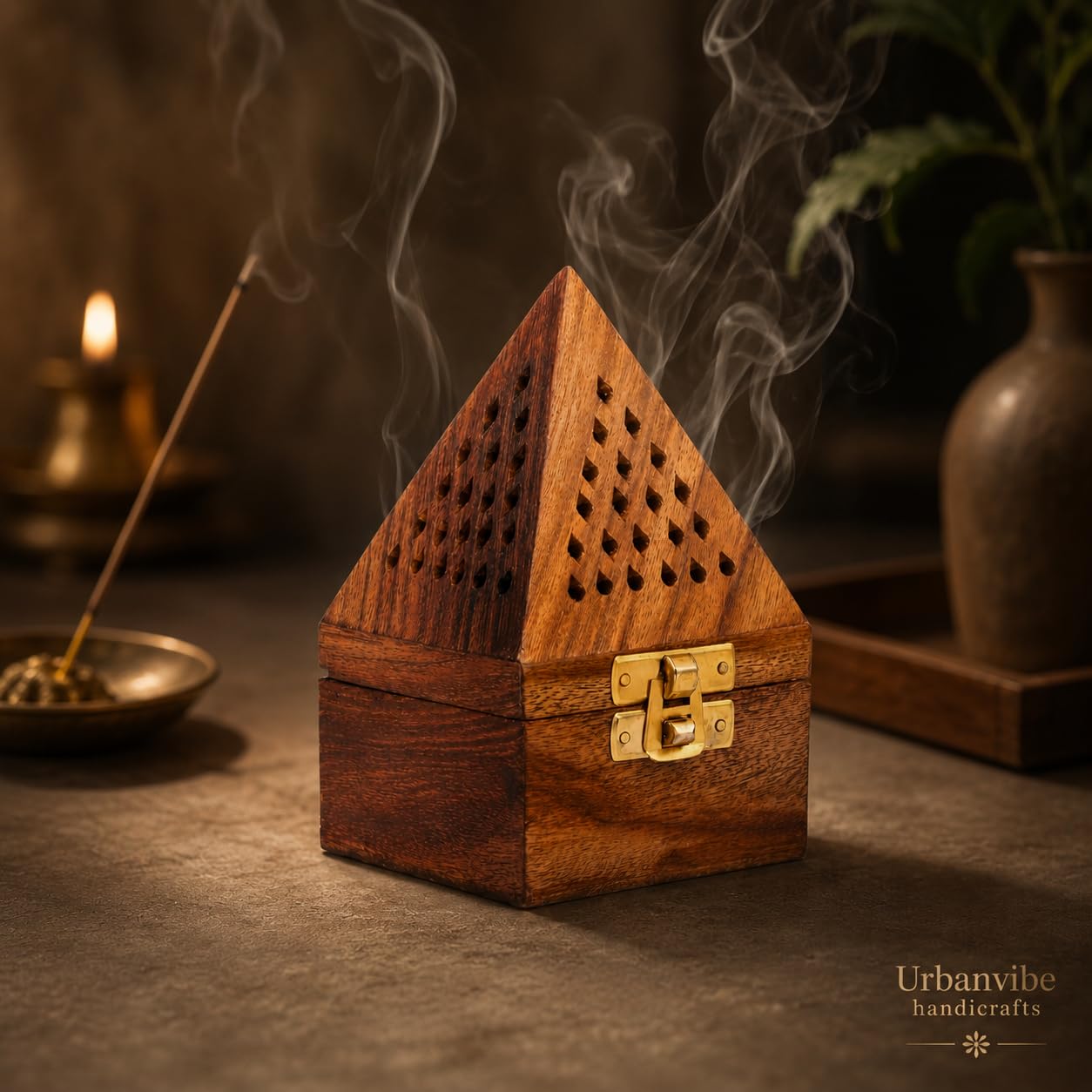 Wooden Dhoop Stand - Pooja Room Incense Holder -6