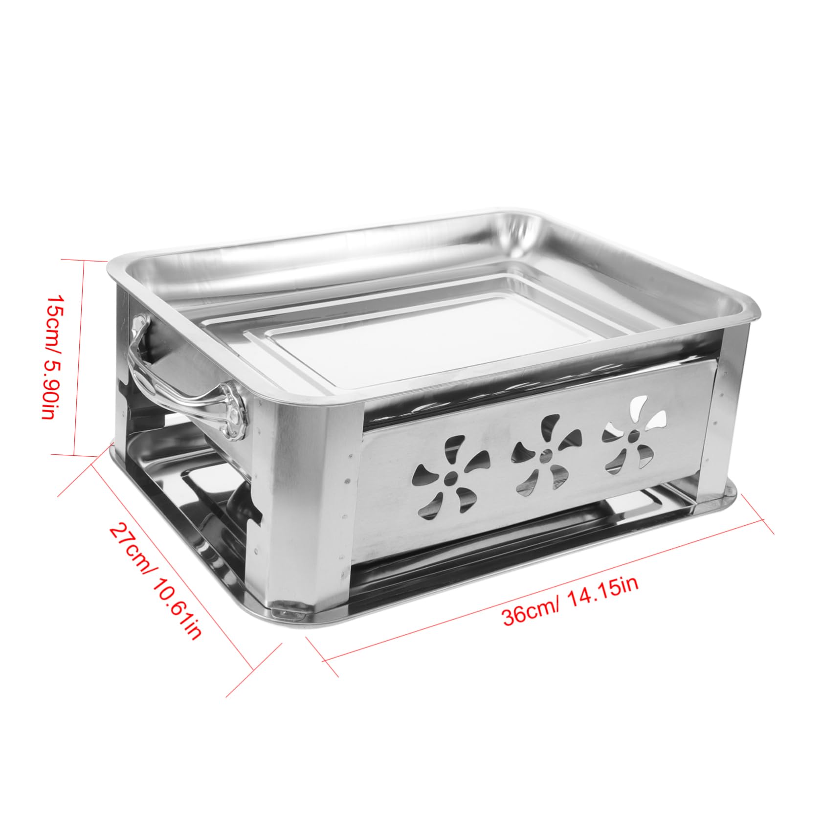 ifundom Bandeja Rectangular de Acero Inoxidable para Pescado Asado, Gruesa y Versátil, Adecuado para Cocina y Hogar, Fácil de Guardar, Plata