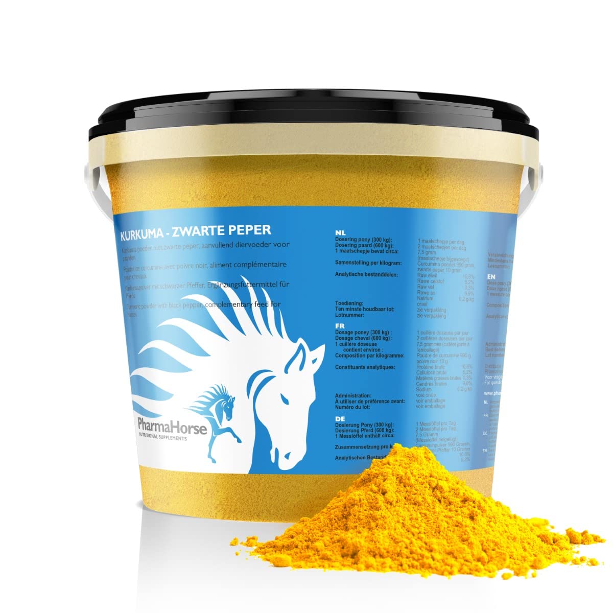 PharmaHorse Curcuma - Pepe Nero | Articolazioni | Fegato | Digestione | 1000 Grammi