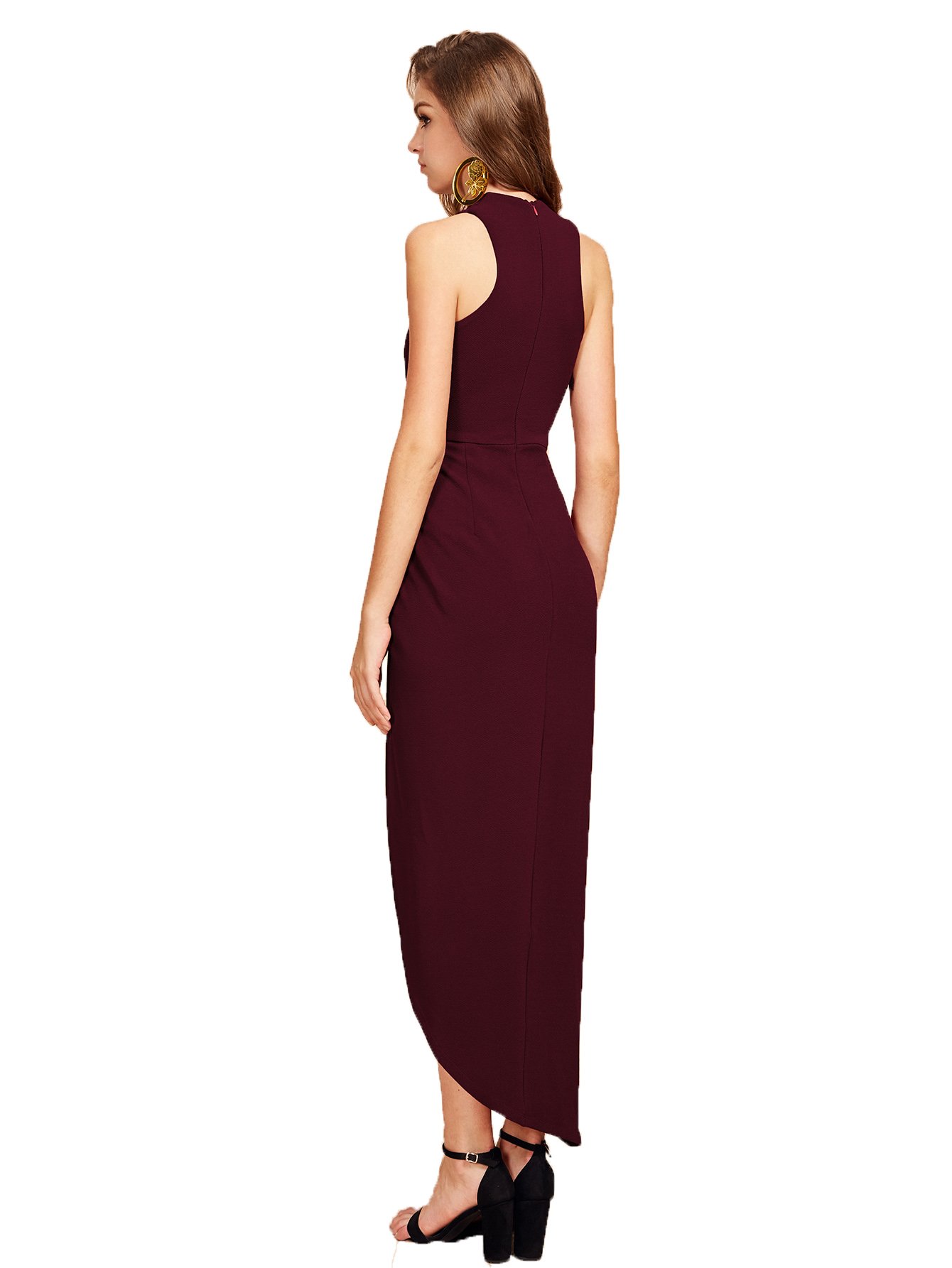 Makemechic Womens Sleeveless Split Ruched Halter Party Cocktail Long Dress | Desertcart Mauritius Makemechic Womens Sleeveless Split Ruched Halter Party Cocktail Long Dress | Desertcart Mauritius