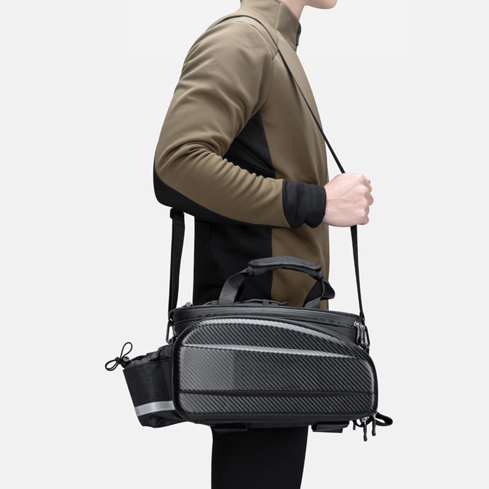 Borse da sella per bici Portapacchi posteriore Design esterno rigido Portaoggetti da viaggio di grande capacità Resistente Materiale in poliestere EVA per Mountain bike Avv (Nero 31L