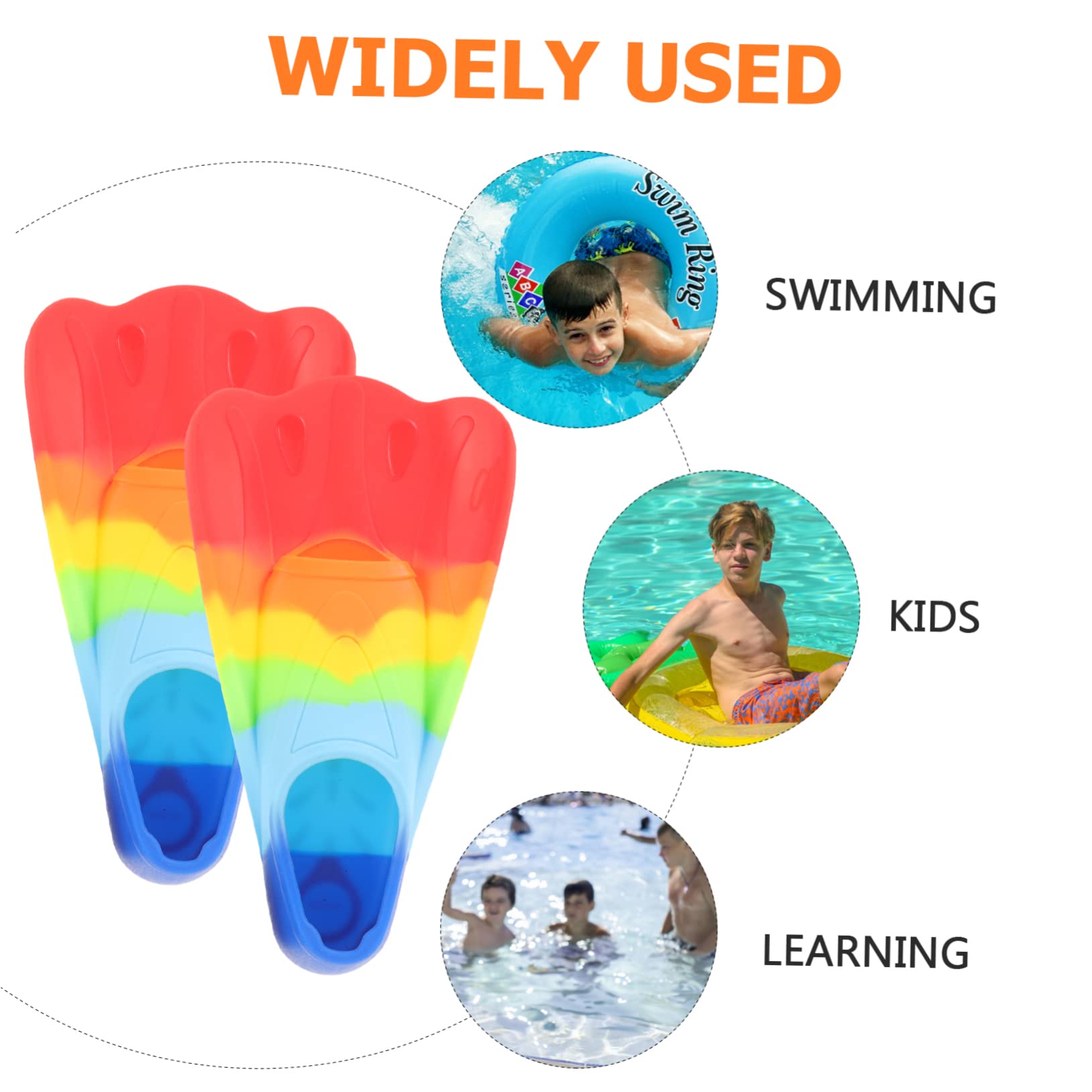 Fins de Natation Garçon Fille Silicone Flexible Légères pour Entraînement Confortable pour Snorkeling Natation