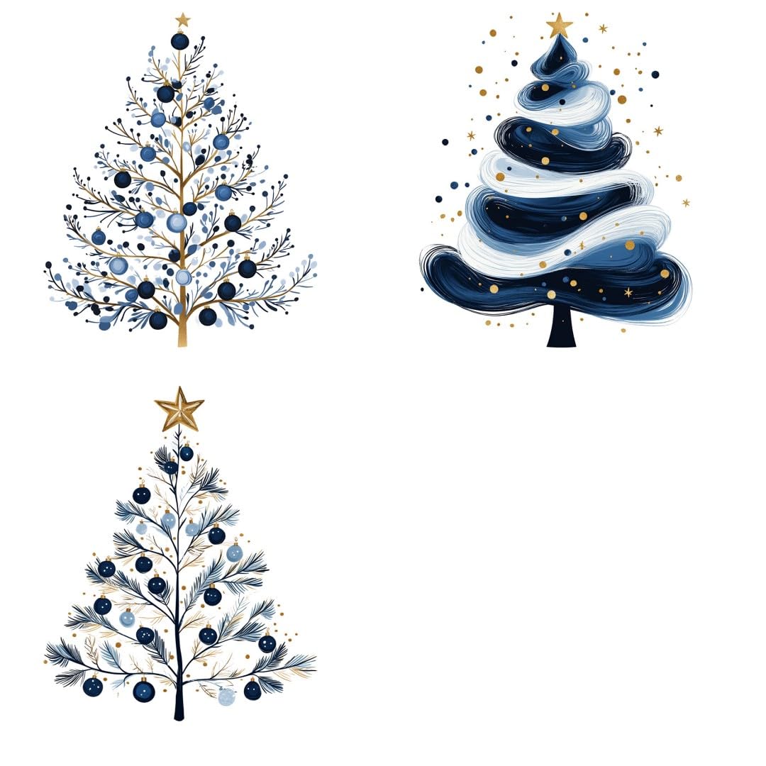 Winter Christmas Trees Sublimation Iron Transfer Patch Heat Transfer Sticker Vinyl Design Iron Applique T-Shirt Clothing DIY Craft Applique Clothing Decoration (P2)