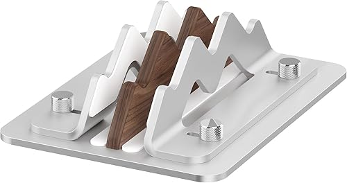 Soporte vertical de aluminio para portátilMacBookiPad, soporte vertical de aluminio, base vertical de compatibilidad universal, ancho de ranura