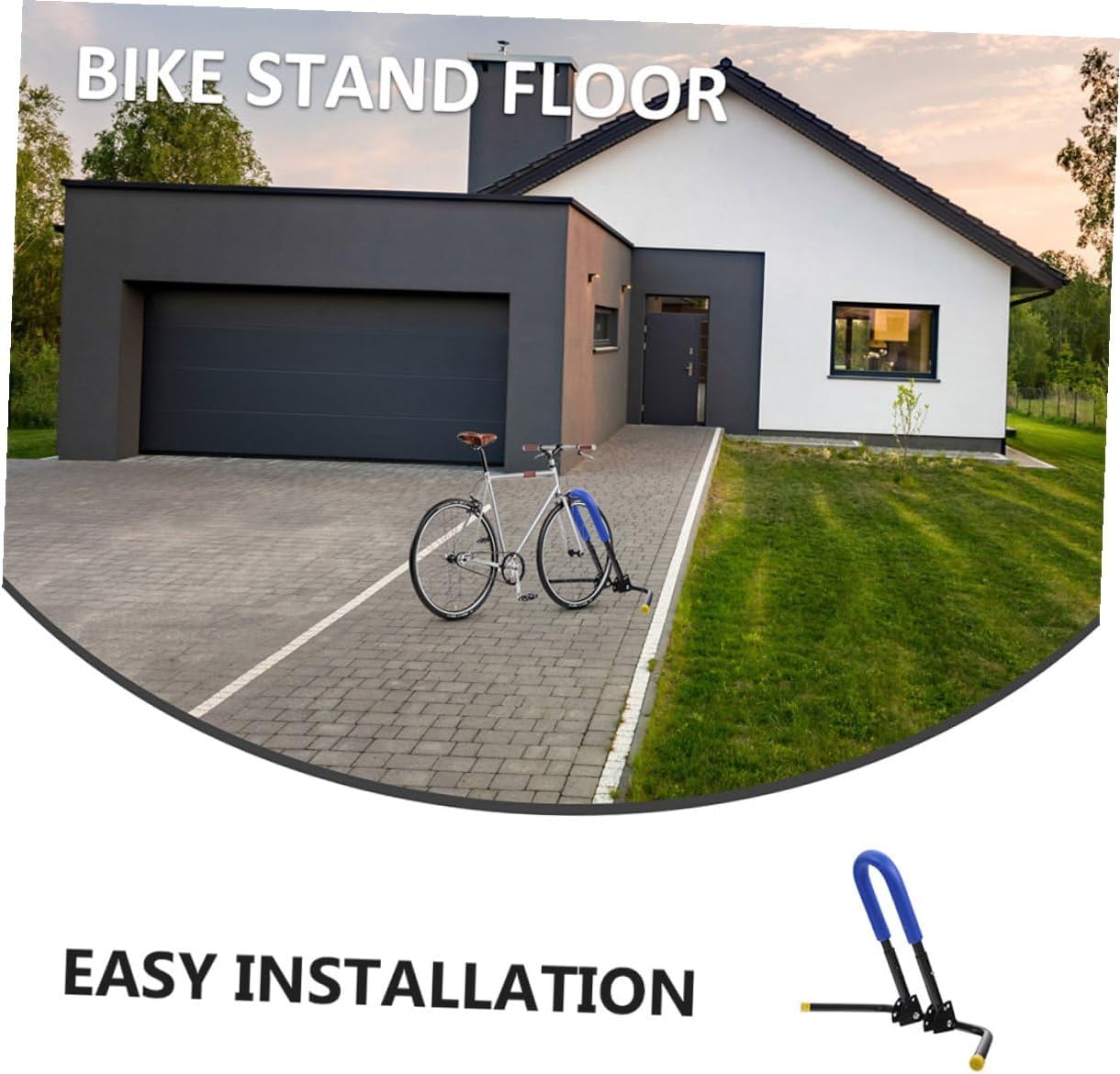 Healeved 2pcs Bike Kickstand Foldable Bicycle Parking Rack Blue Adjustable Bike Floor Stand for Garage Storage and Scooter Support