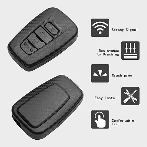 Miniatura 3 de TANGSEN Funda inteligente para llavero compatible con Toyota Avalon Camry Corolla Hatchback C-HR Prius Prime RAV4 2 3 4 botones sin llave control