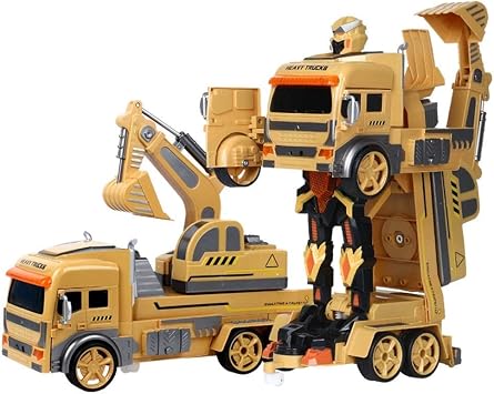 Electric Remote Control Car Human Toy Transforming Engineering Car Shovel Large Dump Truck Mixer Car Boy 3-7 Years Robot Boy Girl Birthday Toys Kids Gift Color C