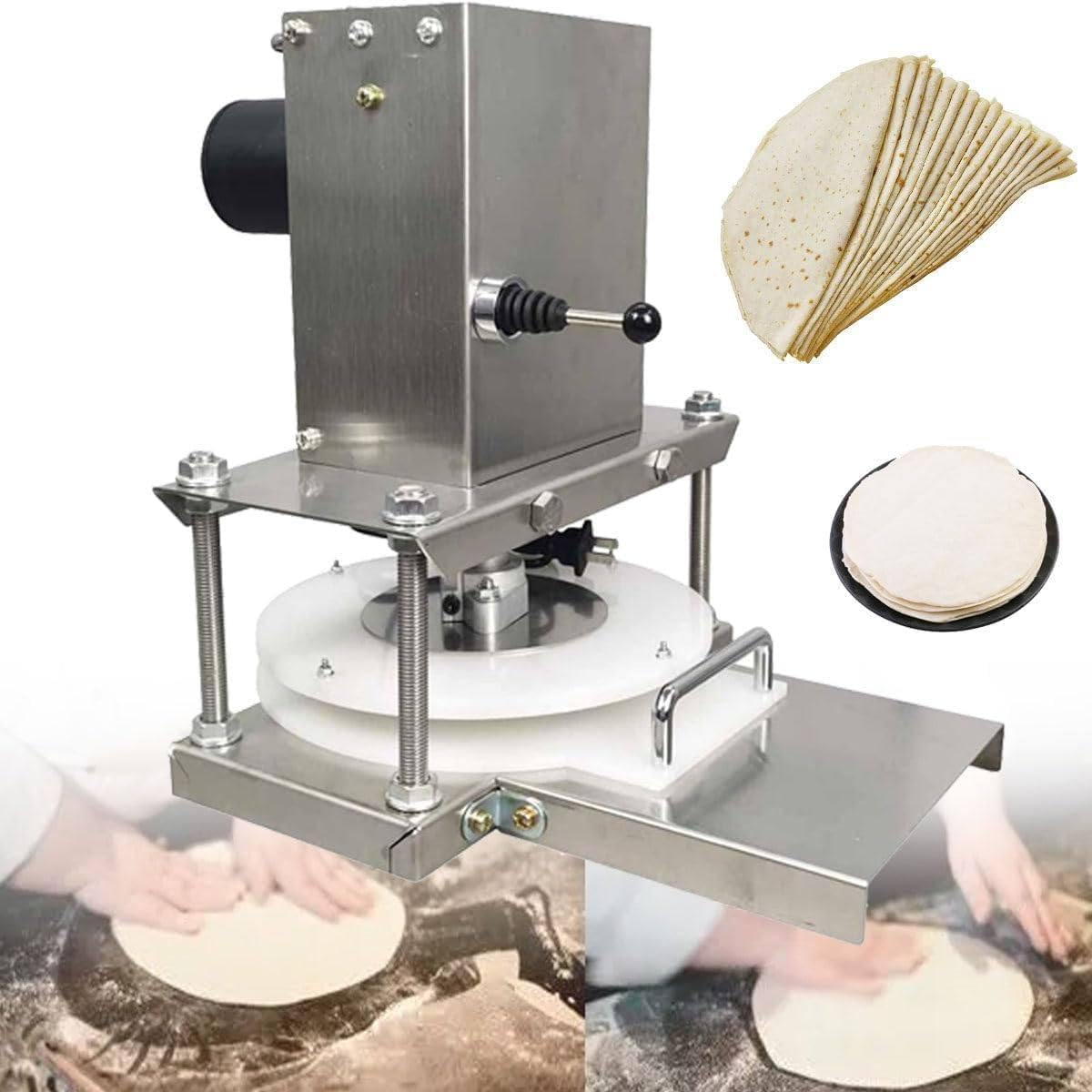 Commercial Electric Pizza Dough Press Machine, 8.6inch Dough Pastry Press Making Machine for Pressing Pizza Hand-held Cakes, for Pizza, Tortillas, Pastry
