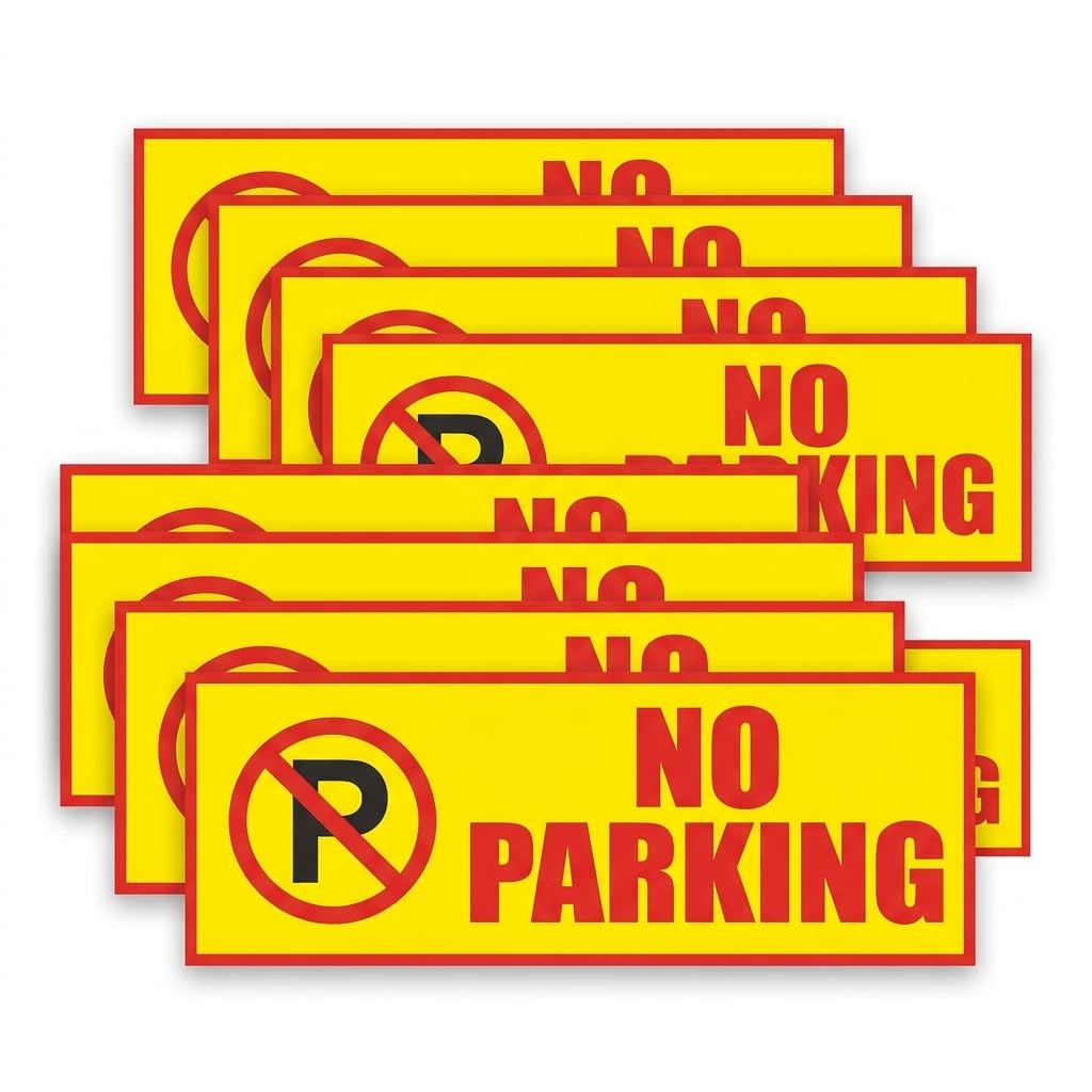 No Parking Sign Warning Sticker | Safety & Security Sign Board Sticker for Home Office Shop Gate & Parking Area (4)-image-1