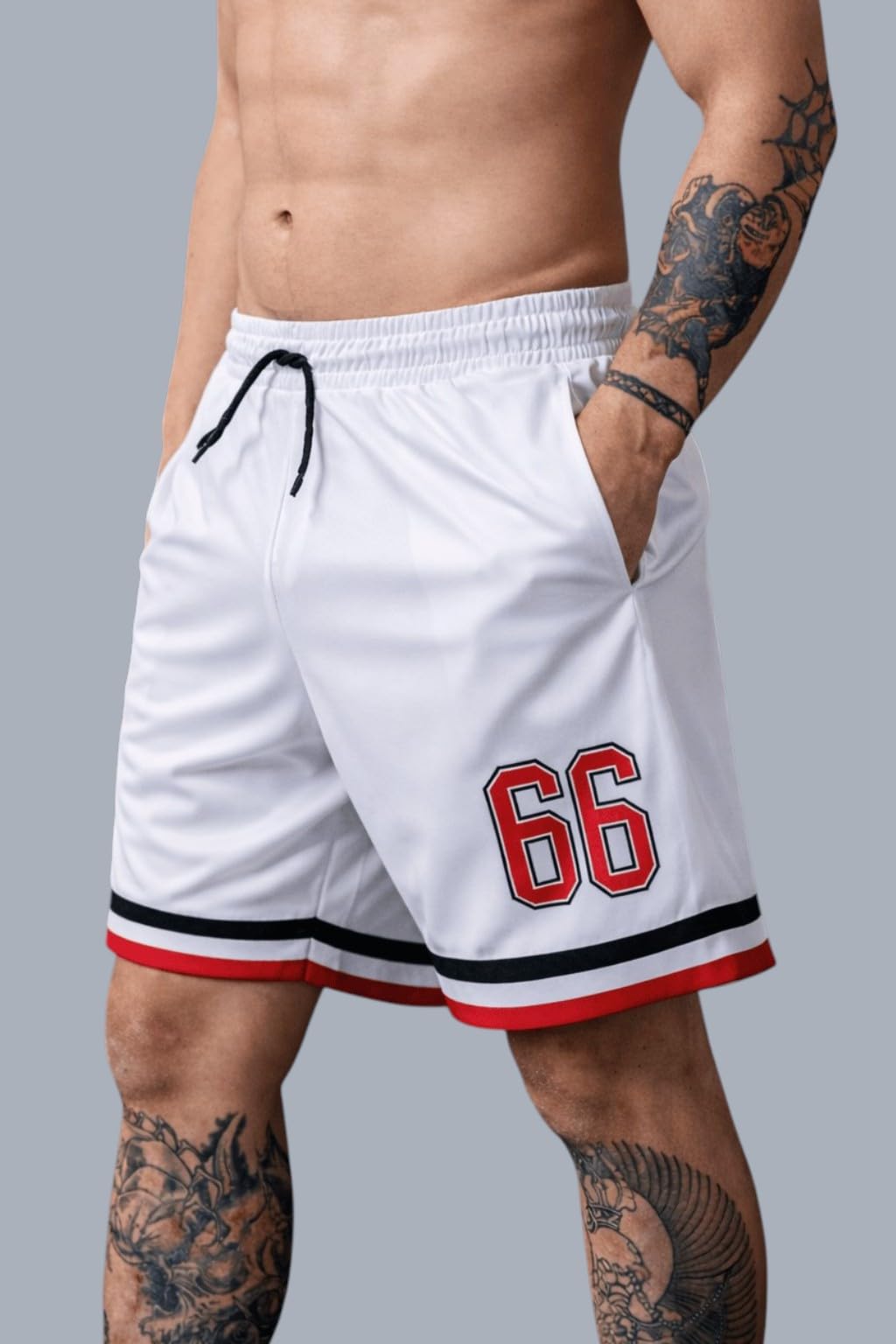 go devil 66 Men's Summer Shorts – Lightweight Casual Polyester Printed Shorts for Gym, Beach-picture-29