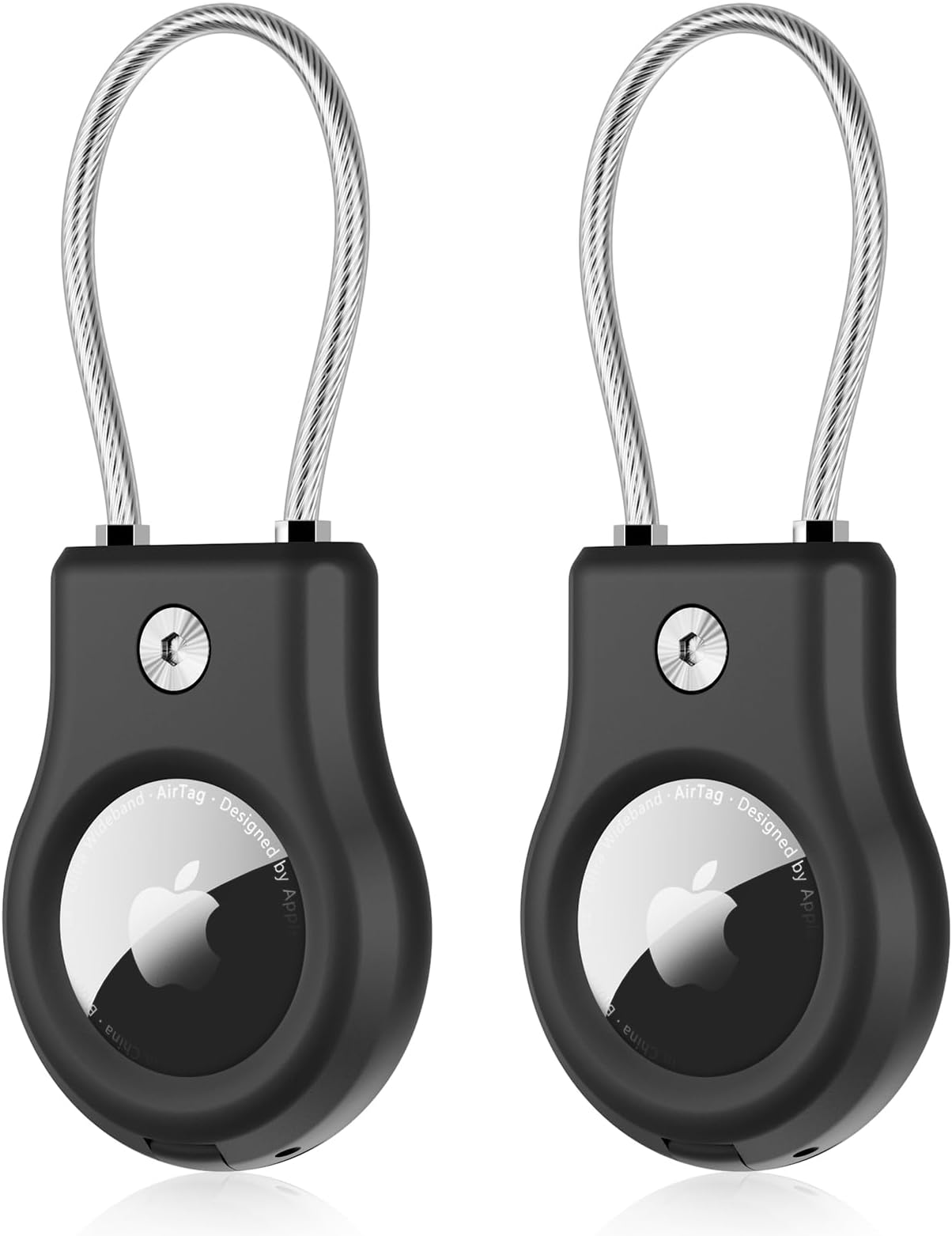 AirTag Keychain Holder Air tag Lock Case with Wire Cable