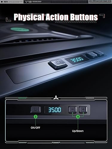 Miniatura 4 de llano Enfriador para laptop, almohadilla de enfriamiento para laptop para juegos con turbofán de 3500 RPM, ventilador externo de 4.72 pulgadas,