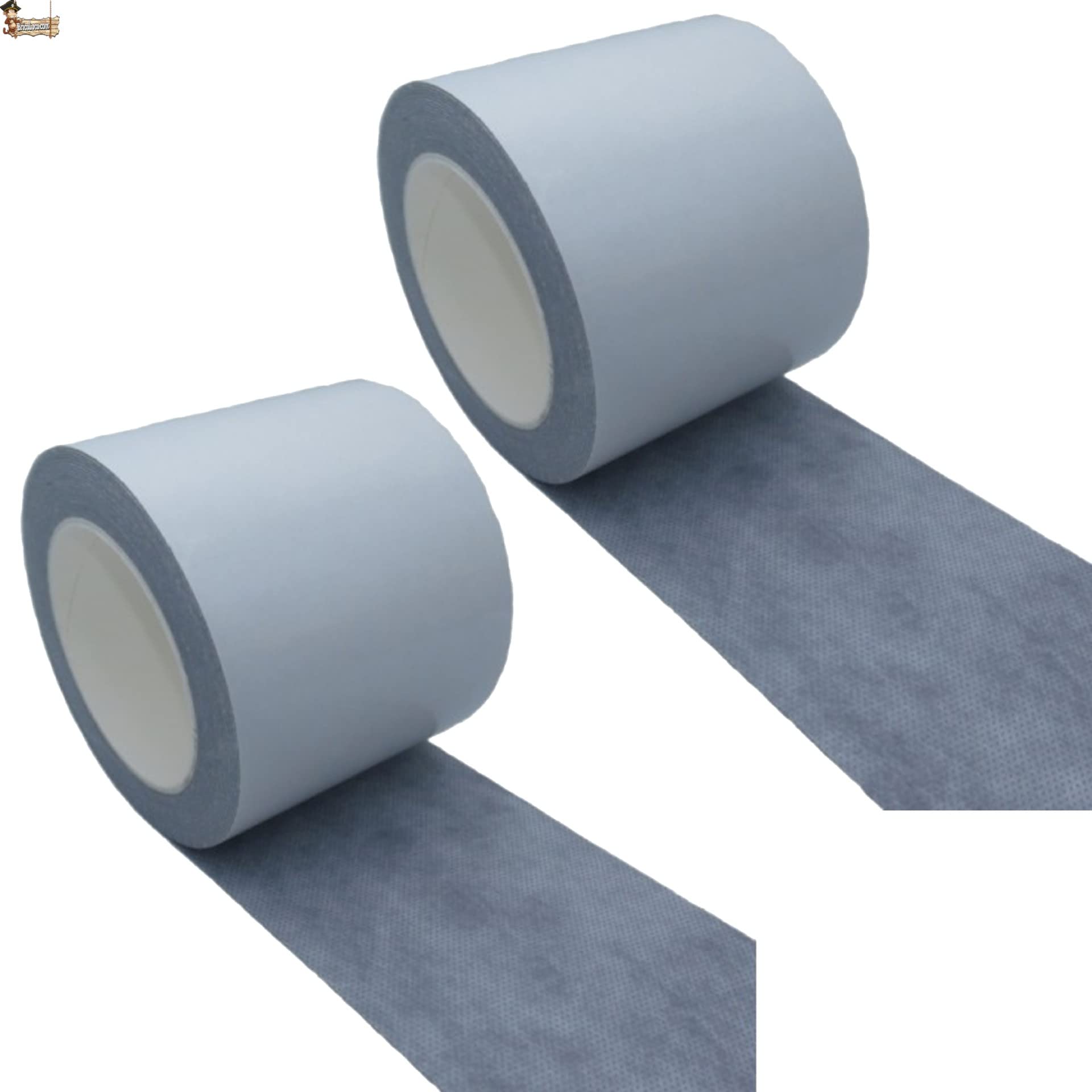 BricoLoco.com Pack 2 rollos Cinta butilo impermeabilizante. ¡¡¡ ESPESOR 8 MM.!!! Soporte textil no tejido. Adhesivo sellador butílico para juntas suelos, muros, duchas, ventanas. (2, Rollo 5 metros)