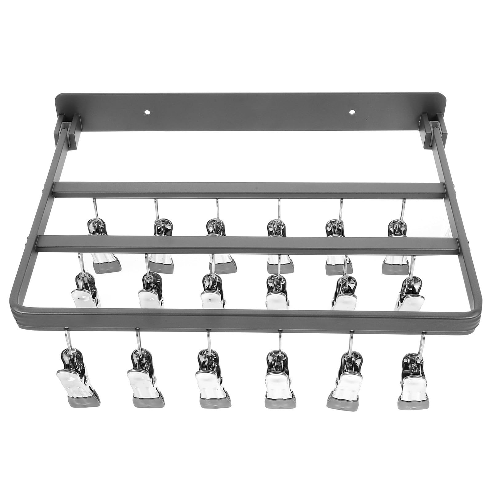 Étendoir à linge mural aluminium noir compact pour chaussettes et lingerie fine
