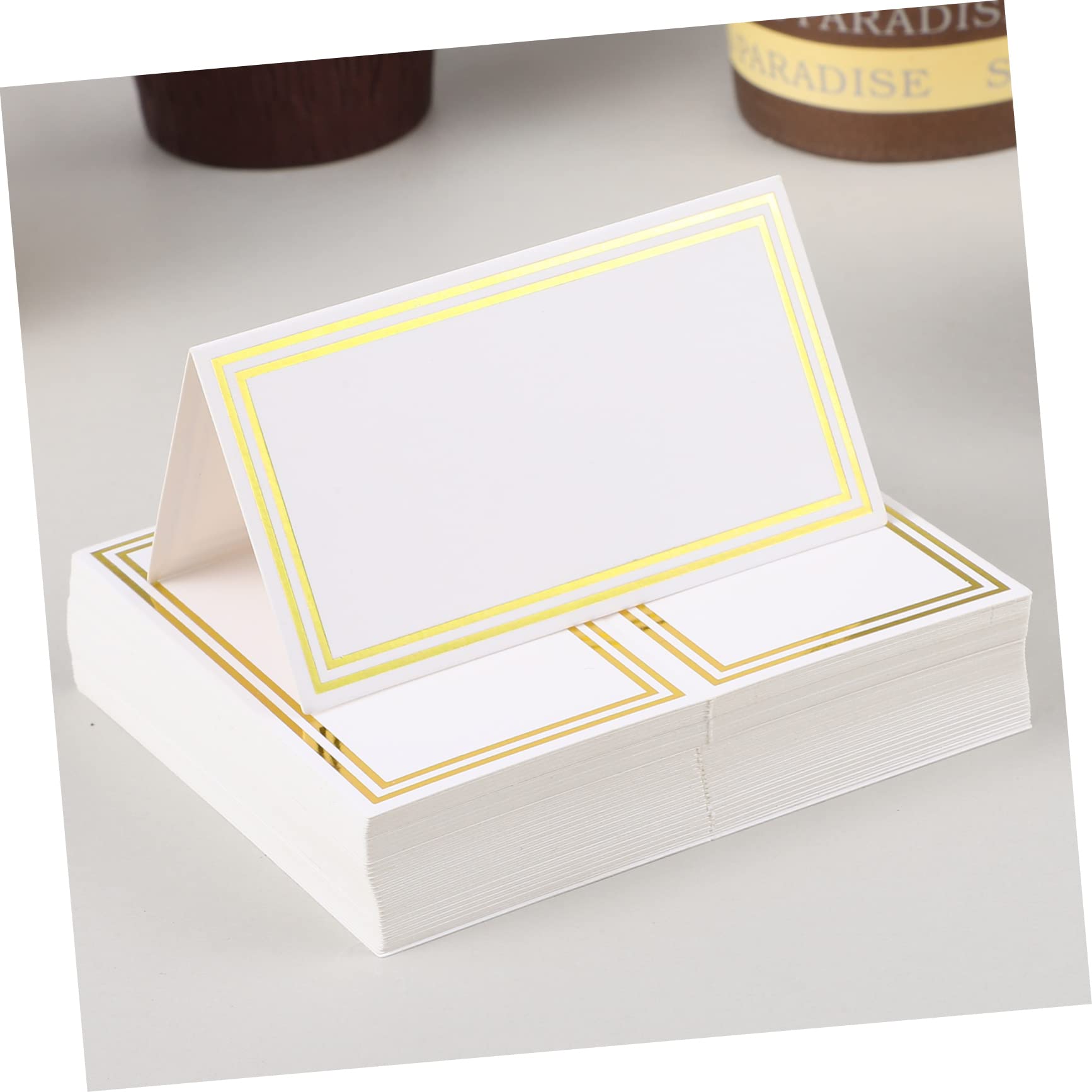 Angoily 3 Sätze Elegante Tischkarten Mit Bronziertem Design Platzkarten Für Hochzeiten Und Dinner Hochwertige Beschreibbare Karten Aus Dickem 60 Stück * 3