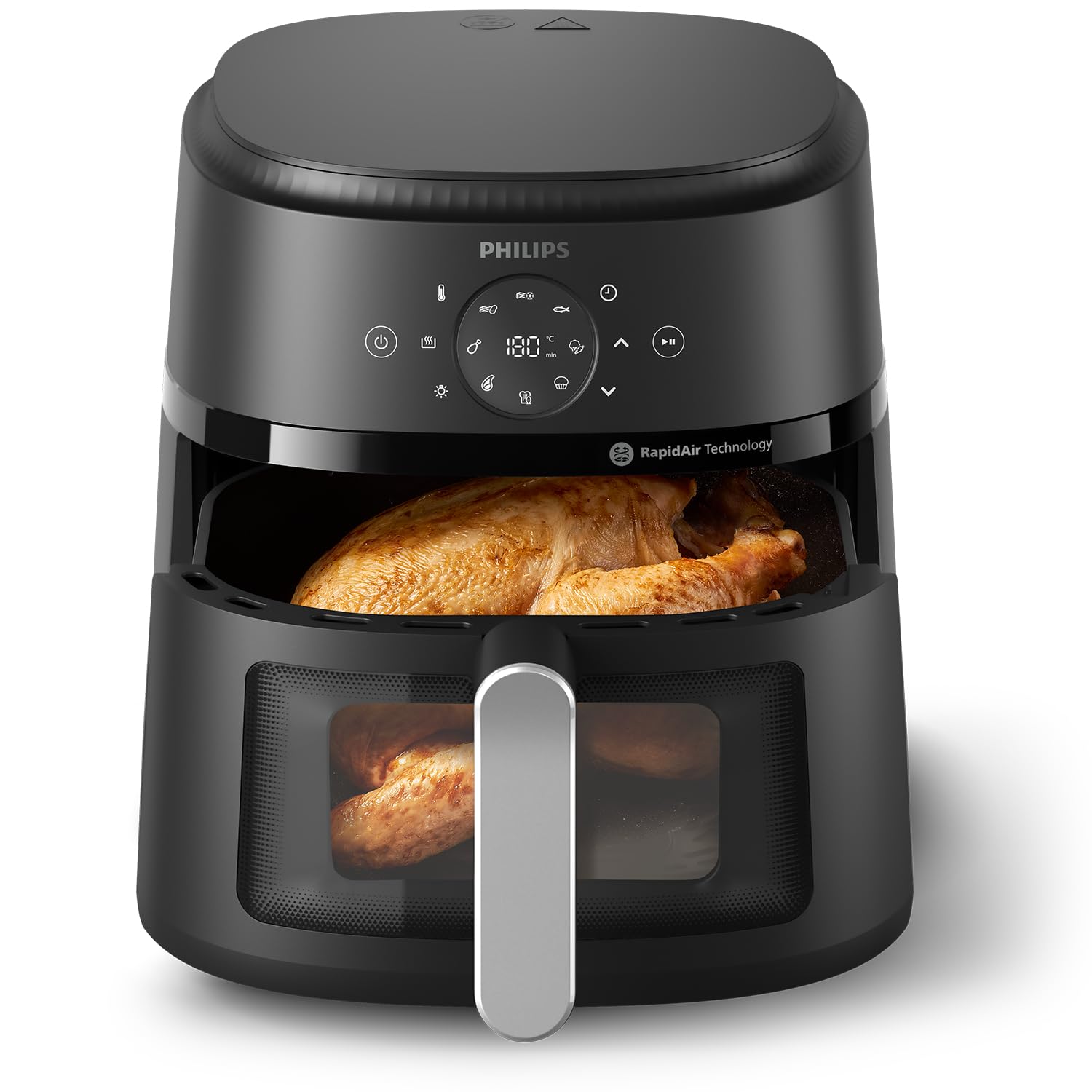 Philips Air Fryer 2000 Series - 13-in-1 functions, 6.2L, Compact Design with Cooking Window, Black, (NA231/00)