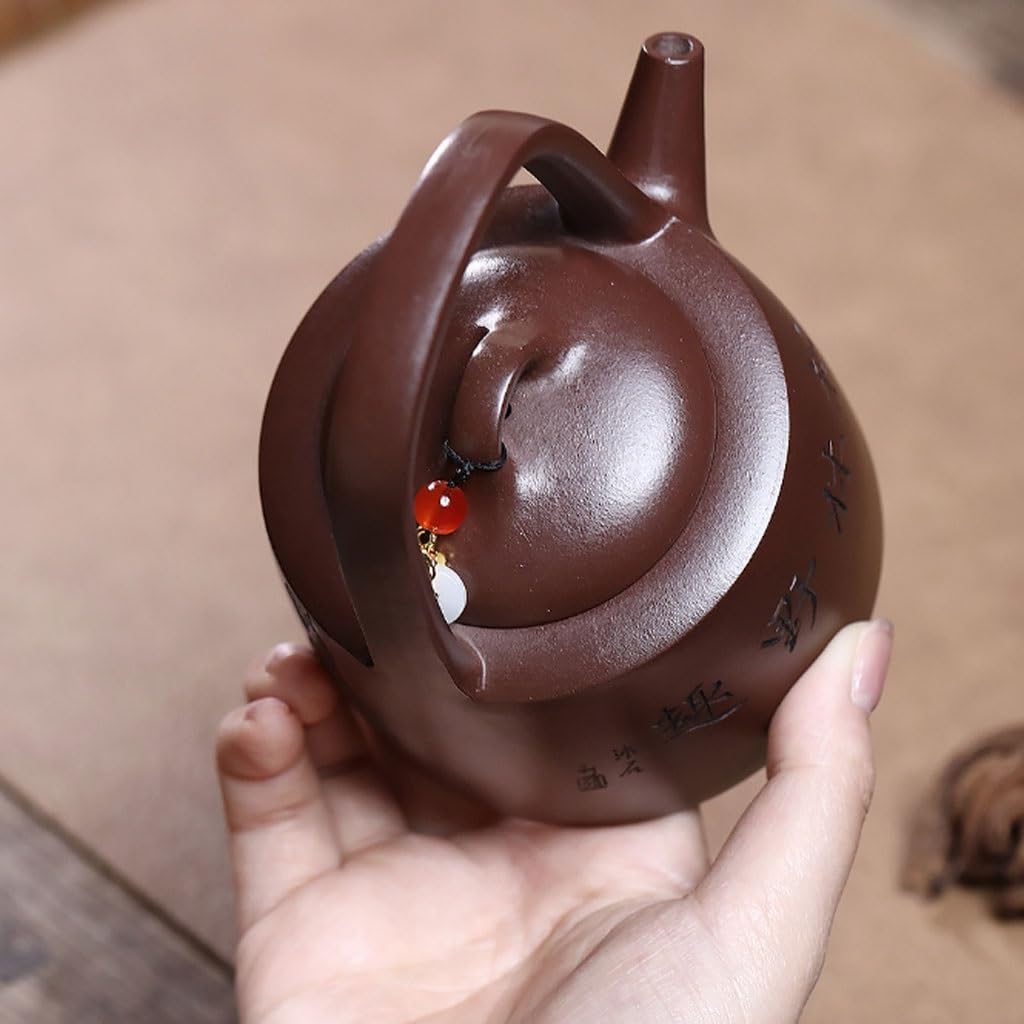 Tetera de Kung Fu Para Hacer té Tetera Vintage Hecha A Mano De Arcilla Morada Con Asa Manshu Juego de Té de Cerámica