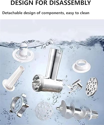 Miniatura 5 de Picadora de carne eléctrica, máquina multifuncional de procesamiento de alimentos para el hogar, acero inoxidable blanco