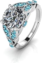 Miss Highness Pure 925 Sterling Silver Ring Rhodium Plated Minimal Jewelry Hallmark with Size Adjustable Birthday Wedding Anniversary Gift for Women and Girls CZ AAA+ Diamond jewellery(MHN-R-100)