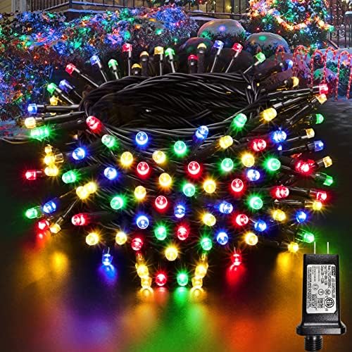 Lyhope Christmas Lights, Low Voltage 66ft 200 LED Christmas Lights - with 30V UL Certified Power Supply Adapter String Lights for Indoor, Wedding and Holiday Decorations (Multi-Color)