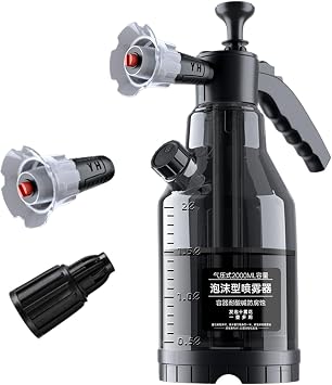 Pump foaming Sprayer Hand Pressure, 2L Snow Foam Sprayer - Car Wash Manual Foam Bottle Soap Sprayer for Lawn & Garden Cleaning Car Detailing & Washing, 60 Wide Spraying Nozzles