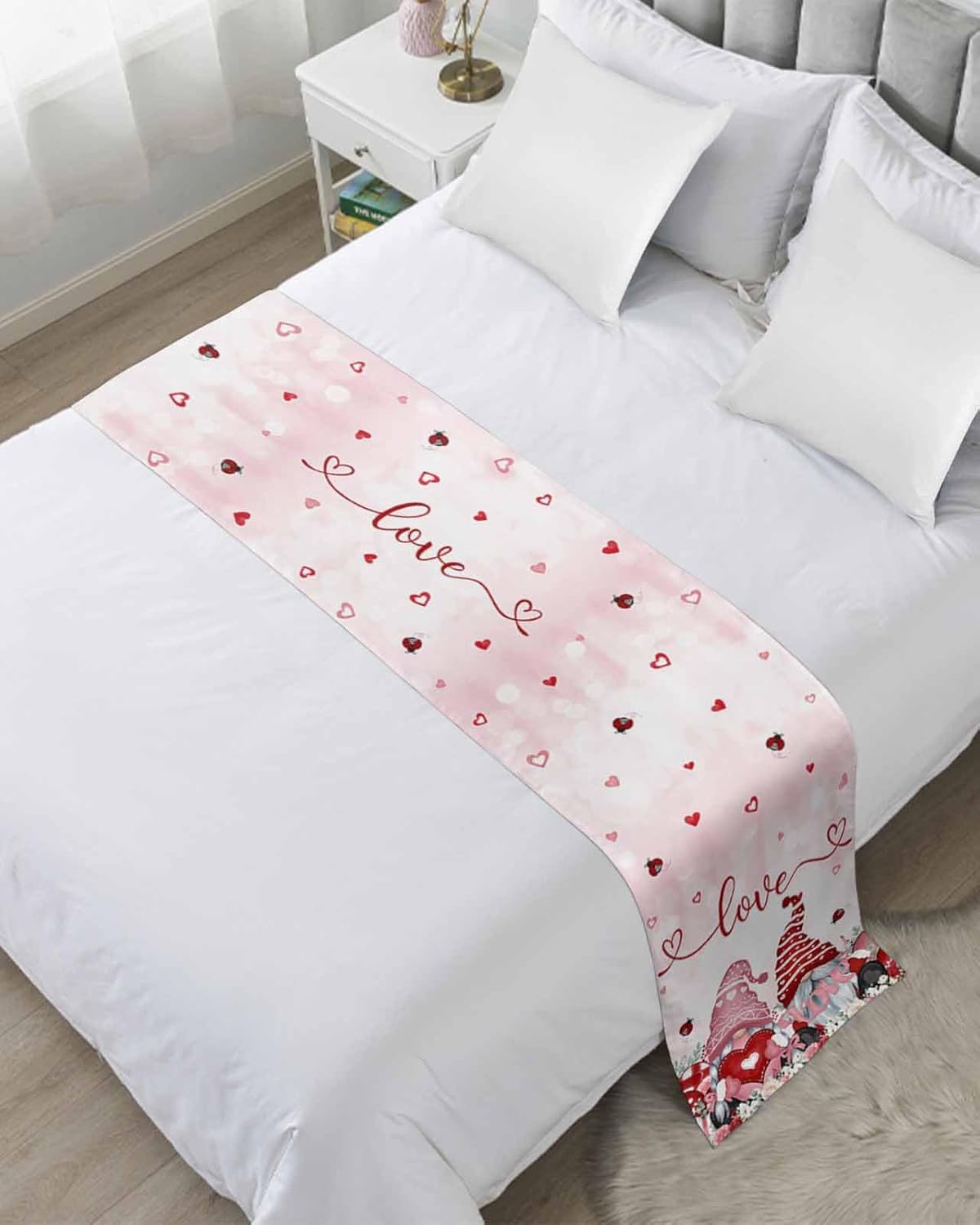 Greek Art Inspired Geometry Bed Runners for Bedroom Hotel,Decorative Bedding Scarf Abstract Monochrome Black White Bed End Blanket Bedding Runner Scarves for King Size Bed,102x20in