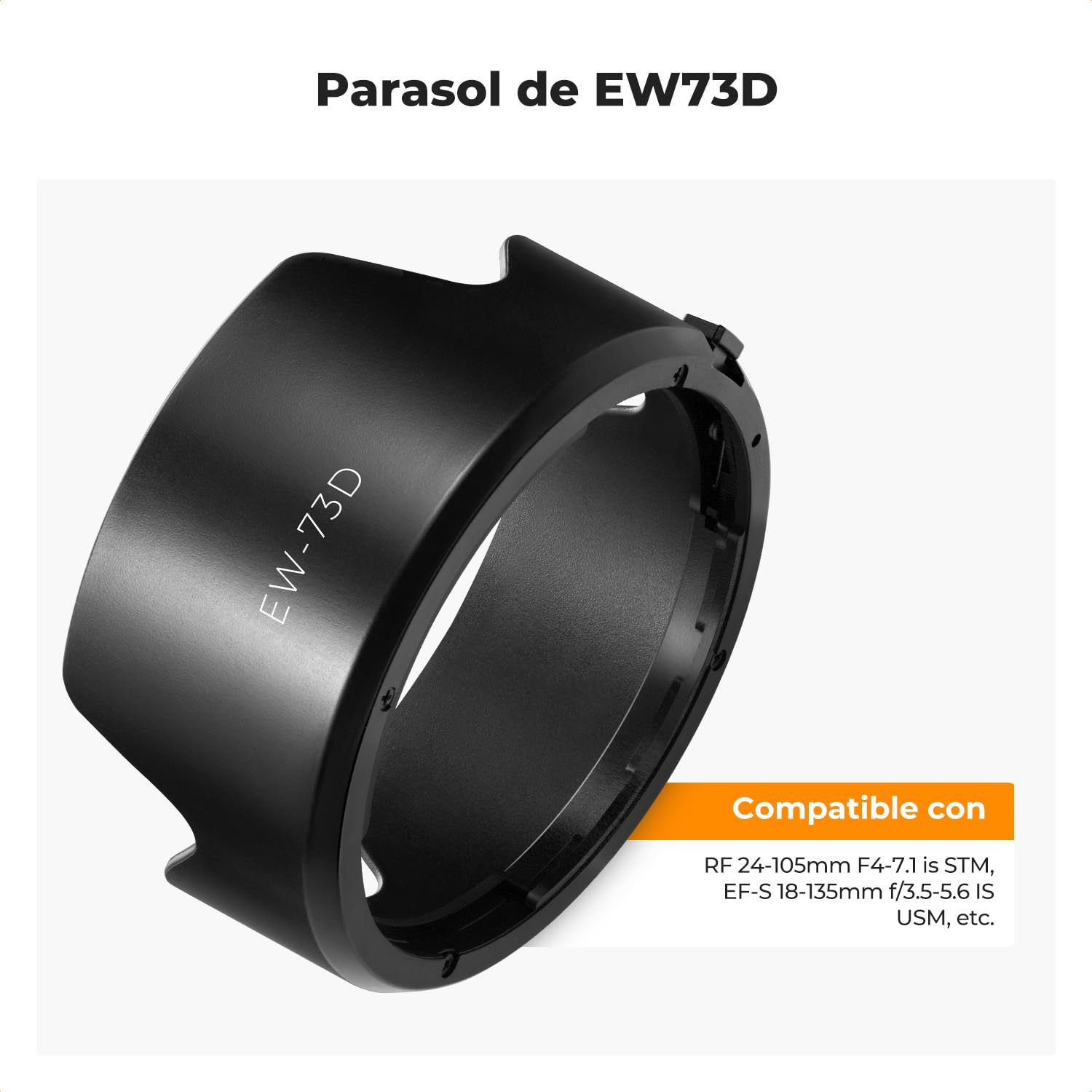 K&F Concept EW73D Paraluce a Baionetta Reversibile per CanonRF 24-105mm F4-7.1 is STM Obiettivo,Canon EF-S 18-135mm f/3.5-5.6 IS USM Obiettivo con Panno per Pulizia