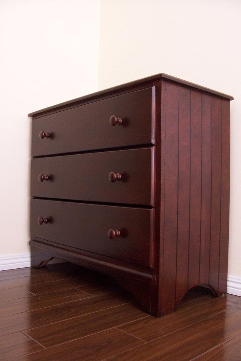 Eden Baby Nantucket Collection 3-Drawer Chest, Dark Cherry/White