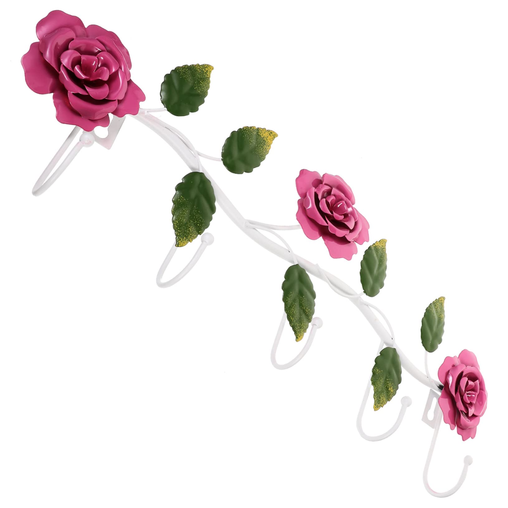 Gatuida 2pezzi Gancio Da Parete Con Design Elegante Forma Di Rosa Appendiabiti Per Casa Accessorio Decorativo Per Cappotti Sciarpe e Berretti Colore Rosa Solido e Resistente Per Ingressi e
