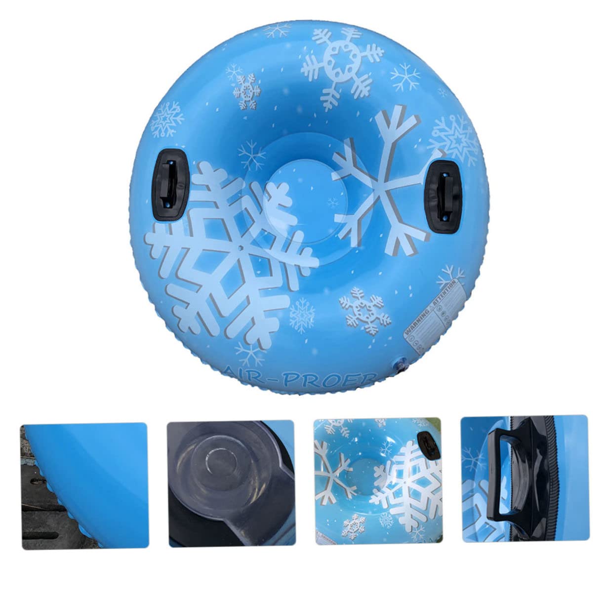 Ciambella da Neve Gonfiabile in Pvc Blu per Sport Invernali All'aperto | Snow Tubing, Tenuta All'aria Affidabile, Alta Resistenza All'usura, Pieghevole e Antistrappo
